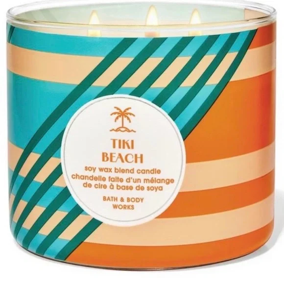 Bath & Body Works Tiki Beach Candle - Teal & Orange - Picture 2 of 3